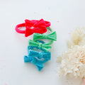 Handmade Simple Bow metal free hair ties -Sky - 3 Pairs Sky V659-HT-METALFREE-BOW-3P-SKY