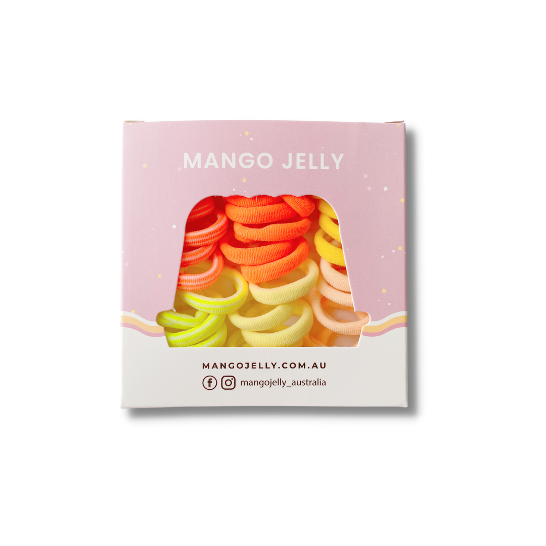 MANGO JELLY Metal Free Hair Ties (3cm) - CITRUS 36P - One Pack V659-METALFREE-3CM-36P-CITRUS-1-M