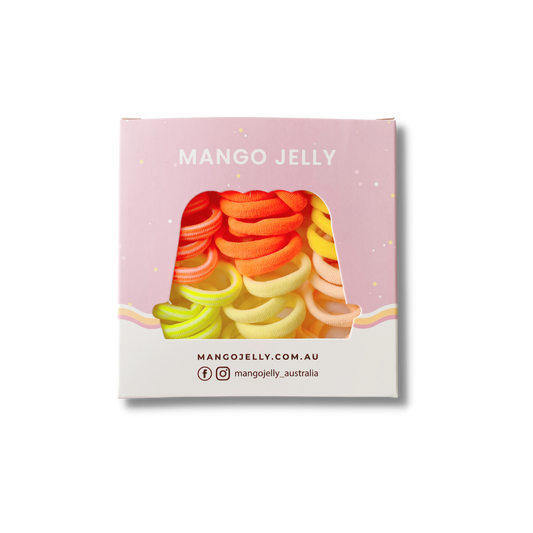 MANGO JELLY Metal Free Hair Ties (3cm) - CITRUS 36P - One Pack V659-METALFREE-3CM-36P-CITRUS-1-M