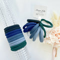 MANGO JELLY Metal Free Hair ties (4.5cm) - Blue Mixed 10P - One Pack V659-METALFREE-4CM-10P-BLUEM-1-M