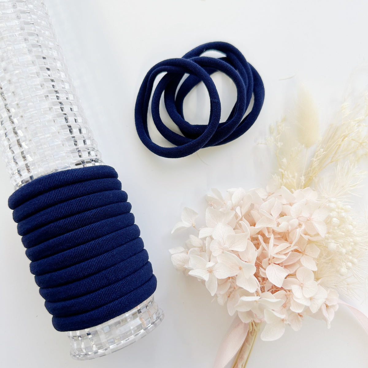 MANGO JELLY Metal Free Hair ties (4.5cm) - School Colour Navy 10P - Twin Pack V659-METALFREE-4CM-10P-SK-NAVY-2-M