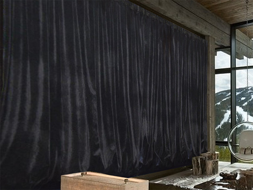 Large Thick Faux Mink Velvet Curtains Blockout 550x 230cm+Hook Pinch Pleat Black V702-CNA11-1 BLACK