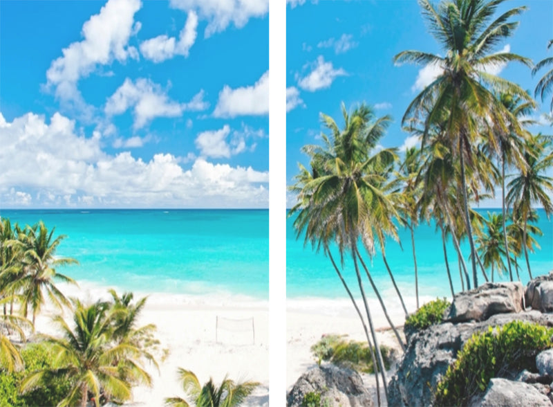 Sea View 3D Printing Blockout Curtains 2x128x160cm PINCH PLEAT Fabric Seascape V702-CNA2-160 HJ2
