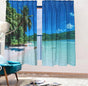 Sea View 3D Printing Blockout Curtains 2x127x160cm PINCH PLEAT Fabric Seascape V702-CNA2-160 HJ3