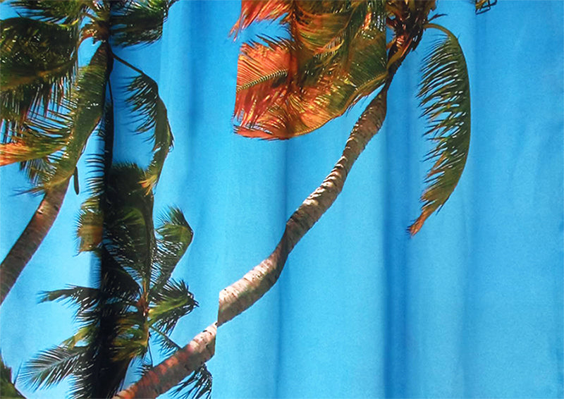 Sea View 3D Printing Blockout Curtains 2x130x160cm PINCH PLEAT Fabric Seascape V702-CNA2-160 HJ4