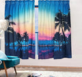 Sea View 3D Printing Blockout Curtains 2x131x160cm PINCH PLEAT Fabric Seascape V702-CNA2-160 HJ5