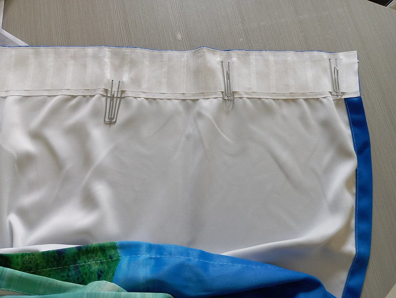 Sea View 3D Printing Blockout Curtains 2x131x160cm PINCH PLEAT Fabric Seascape V702-CNA2-160 HJ5