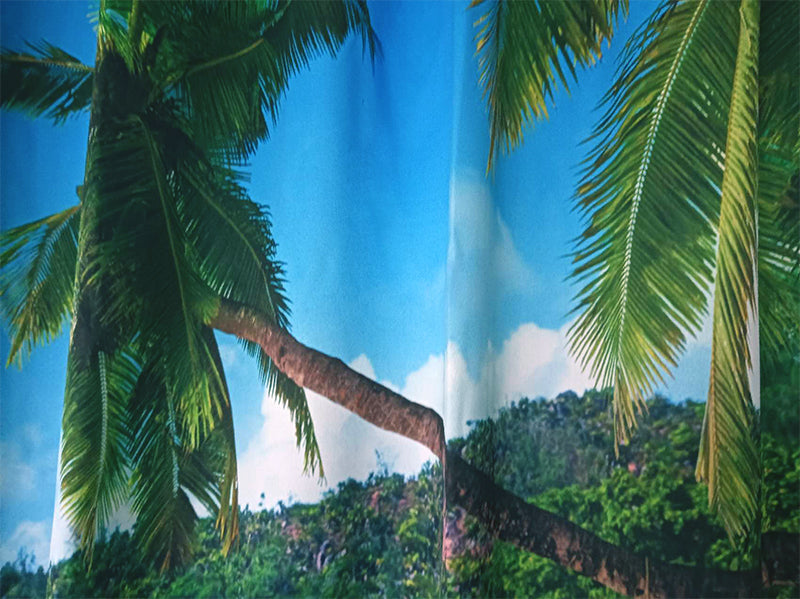 Sea View 3D Printing Blockout Curtains 260x213cm PINCH PLEAT Fabric Seascape V702-CNA2-213 HJ1