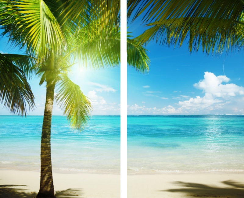 Sea View 3D Printing Blockout Curtains 260x213cm PINCH PLEAT Fabric Seascape V702-CNA2-213 HJ2