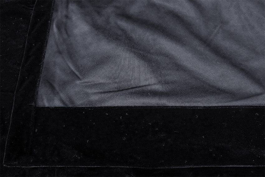 Long Large Velvet Curtains Black PINCH PLEAT 590x270cm + 30 Hooks Polyeste New V702-CNA3-1L NB