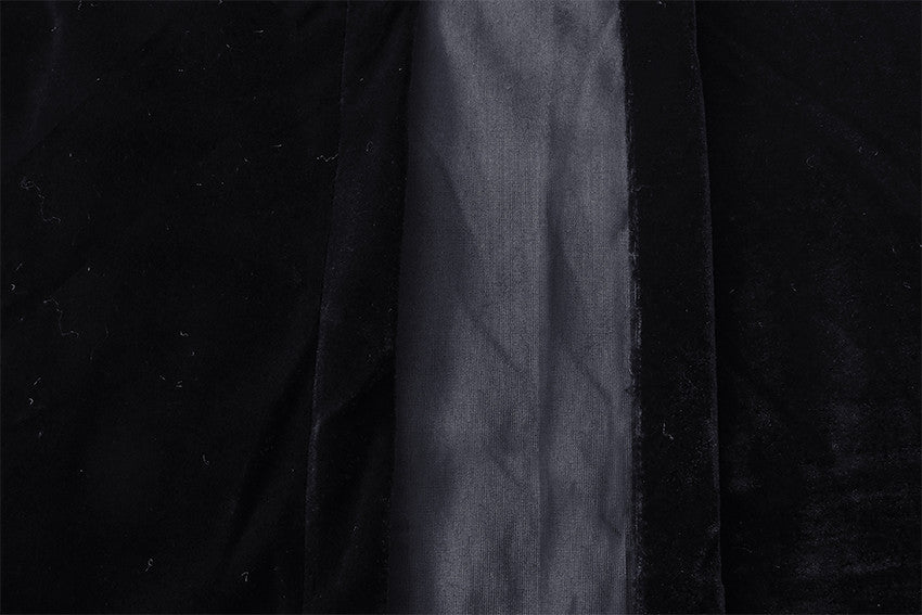 Long Large Velvet Curtains Black PINCH PLEAT 590x270cm + 30 Hooks Polyeste New V702-CNA3-1L NB