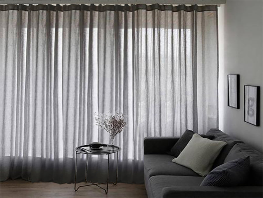 Sheer Voile Curtains 548cm wide 230cm Drop+30 Hooks Pinch Pleat New, Black V702-CNA5-2-1 BLK