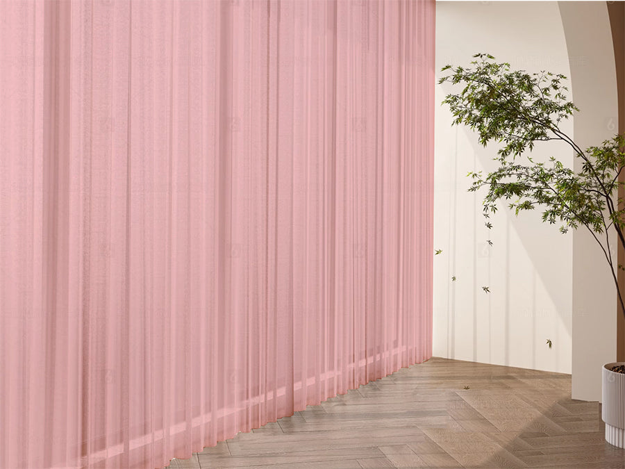 2 Sheer Voile Curtains 544cm wide 230cm drop+30 Hooks Pinch Pleat New Pink V702-CNA5-2-4PINK