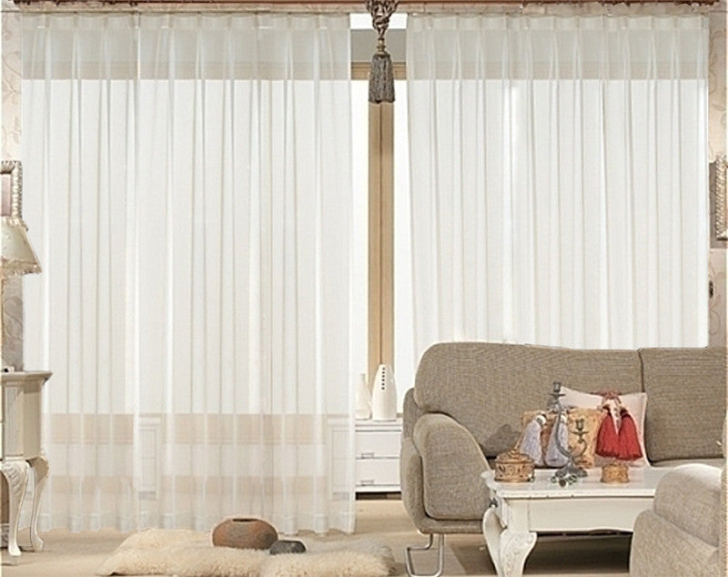2 Long drop Sheer Voile Curtains 580cm wide 270cm long+30 Hooks Pinch Pleat New V702-CNA5-4