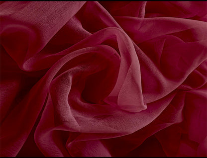 2 Long Drop Sheer Voile Curtains 590cm wide 270cm Drop Pinch Pleat + Hooks Wine V702-CNA5-4-2 WINE