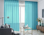 2 Long drop Sheer Voile Curtains 590cm x 270cm Drop+Hooks Pinch Pleat Lake Blue V702-CNA5-4-3 BLUE