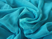 2 Long drop Sheer Voile Curtains 590cm x 270cm Drop+Hooks Pinch Pleat Lake Blue V702-CNA5-4-3 BLUE