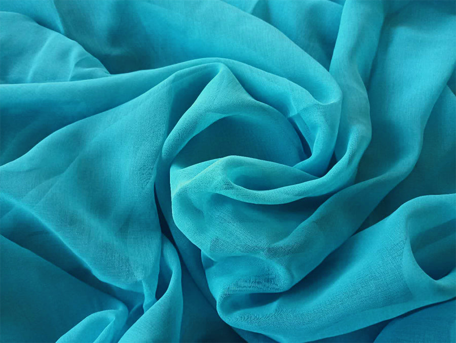 2 Long drop Sheer Voile Curtains 590cm x 270cm Drop+Hooks Pinch Pleat Lake Blue V702-CNA5-4-3 BLUE
