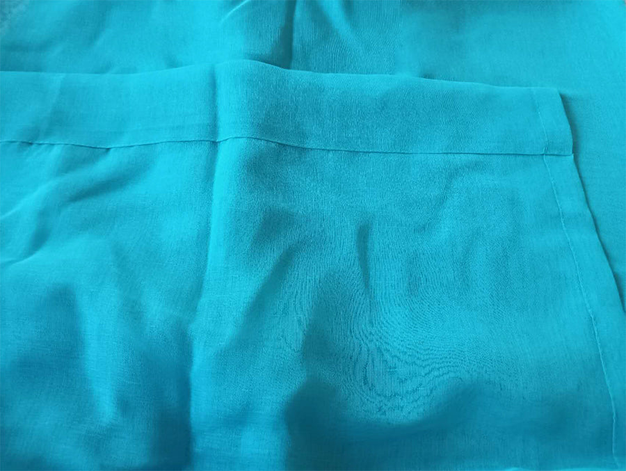2 Long drop Sheer Voile Curtains 590cm x 270cm Drop+Hooks Pinch Pleat Lake Blue V702-CNA5-4-3 BLUE