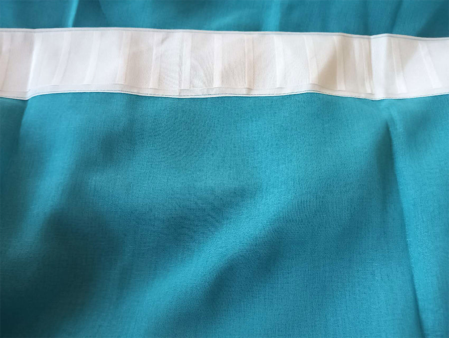 2 Long drop Sheer Voile Curtains 590cm x 270cm Drop+Hooks Pinch Pleat Lake Blue V702-CNA5-4-3 BLUE