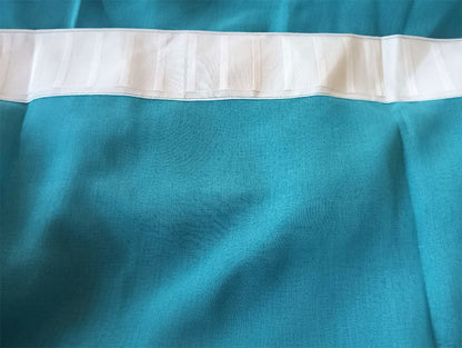 2 Long drop Sheer Voile Curtains 590cm x 270cm Drop+Hooks Pinch Pleat Lake Blue V702-CNA5-4-3 BLUE