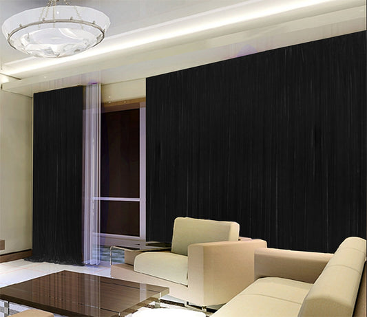 Long Large Thick Black Velvet Curtains 580x270cm+full liner,Blockout,Pinch Pleat V702-CNA7-1L BLACK