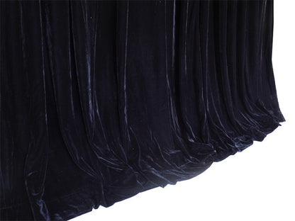 Long Large Thick Black Velvet Curtains 580x270cm+full liner,Blockout,Pinch Pleat V702-CNA7-1L BLACK