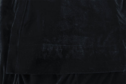 Long Large Thick Black Velvet Curtains 580x270cm+full liner,Blockout,Pinch Pleat V702-CNA7-1L BLACK