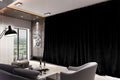 Large Thick Velvet Blockout Curtains 600x 270cm PINCH PLEAT 2 panel+Hooks Black V702-CNA9-1LG BLACK
