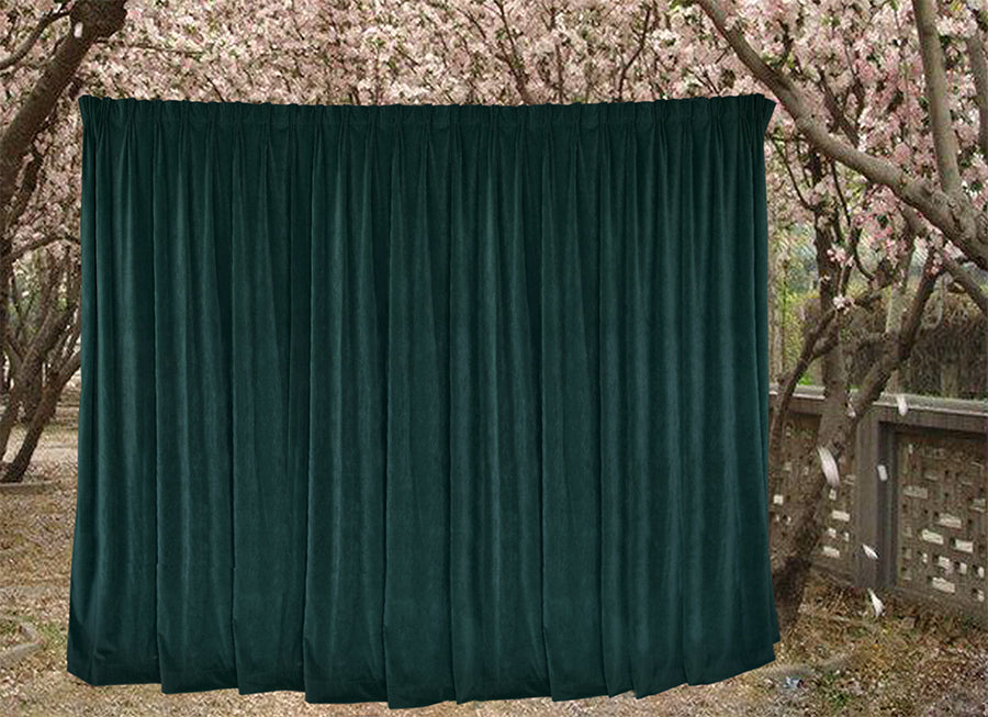 Large Thick Faux Mink Velvet Curtains 540x 230cm+30 Hooks Pinch Pleat, Green,New V702-CNY11-7GREEN