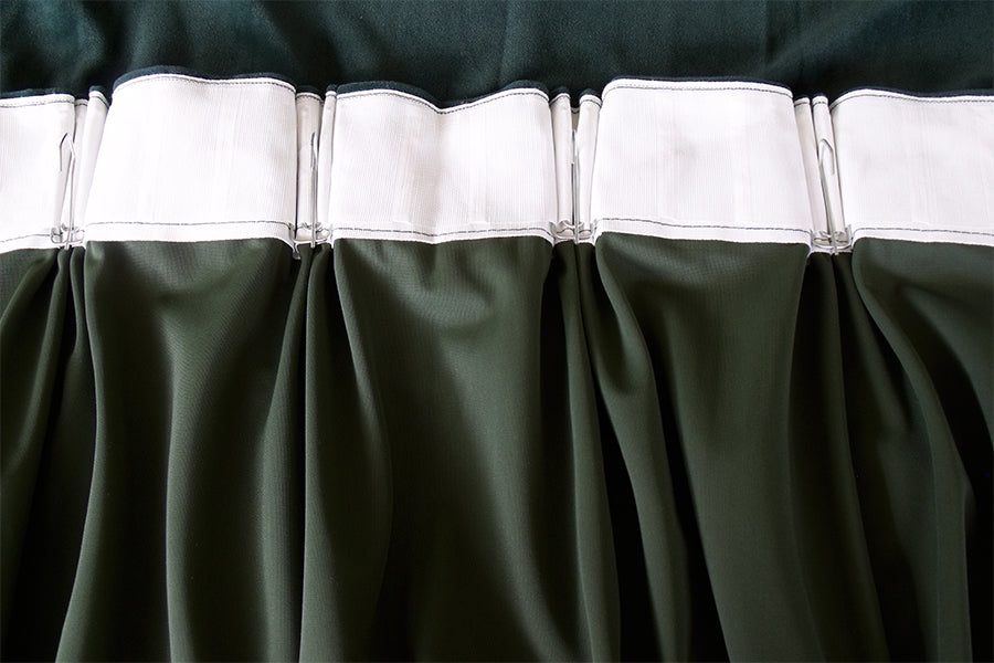 Large Thick Faux Mink Velvet Curtains 270x 230cm+15 Hooks Pinch Pleat, Green,New V702-CNY11-7 GREEN SINGLE