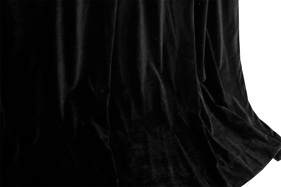 Large Thick Faux Mink Velvet Curtains Blockout 550x 230cm+Hook Pinch Pleat Black V702-CNZ11-1 BLACK