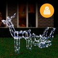 Solar LED Sleigh with Reindeer - 80 cm V720-XA7337