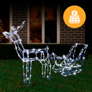 Solar LED Sleigh with Reindeer - 80 cm V720-XA7337