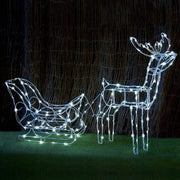 Solar LED Sleigh with Reindeer - 80 cm V720-XA7337