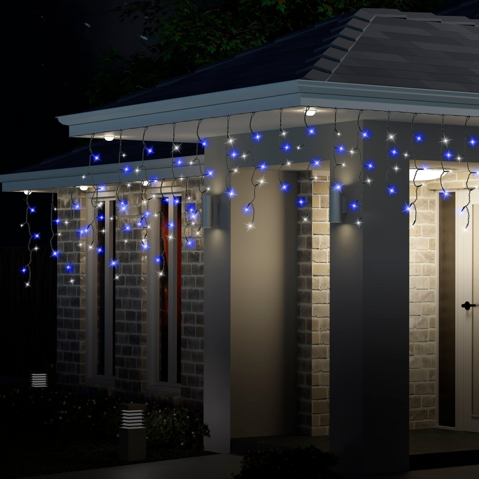300 LED Icicle Flashing Lights available in 4 Colors - Cool White V720-XB0141