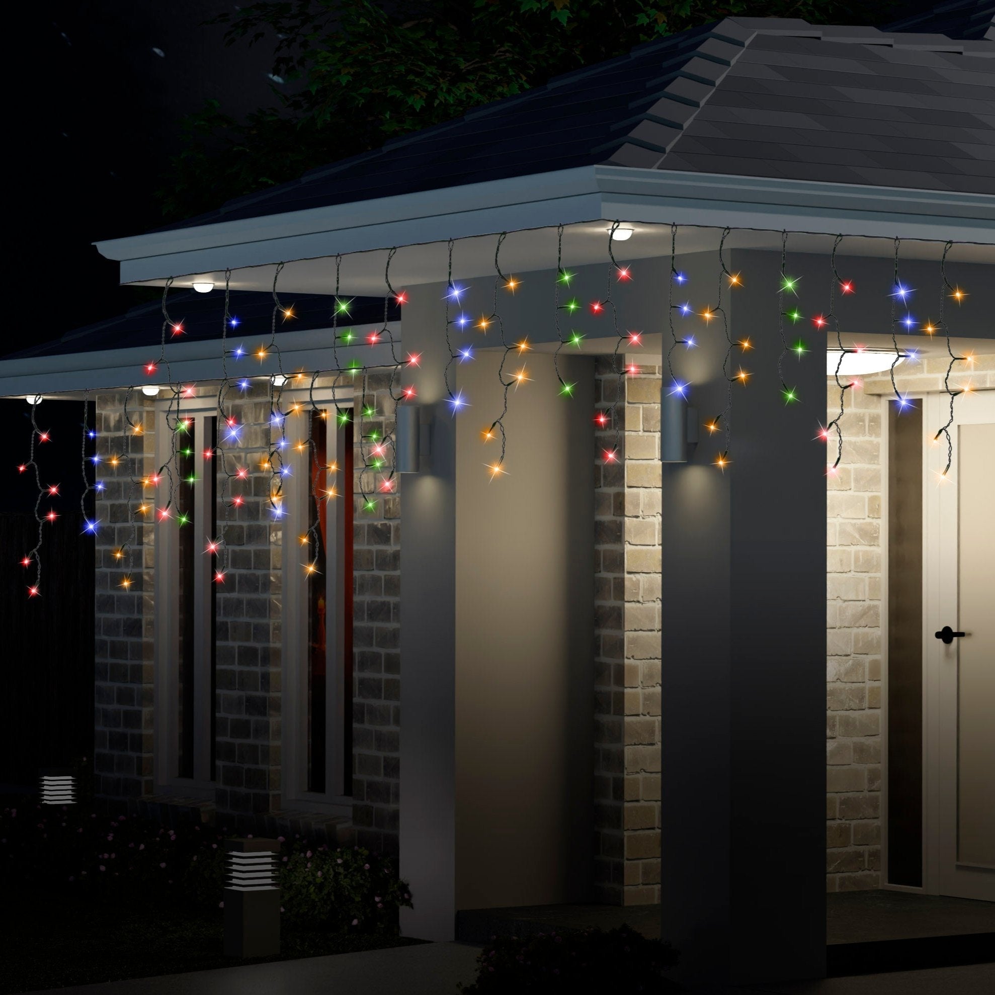 300 LED Icicle Flashing Lights available in 4 Colors - Cool White V720-XB0141