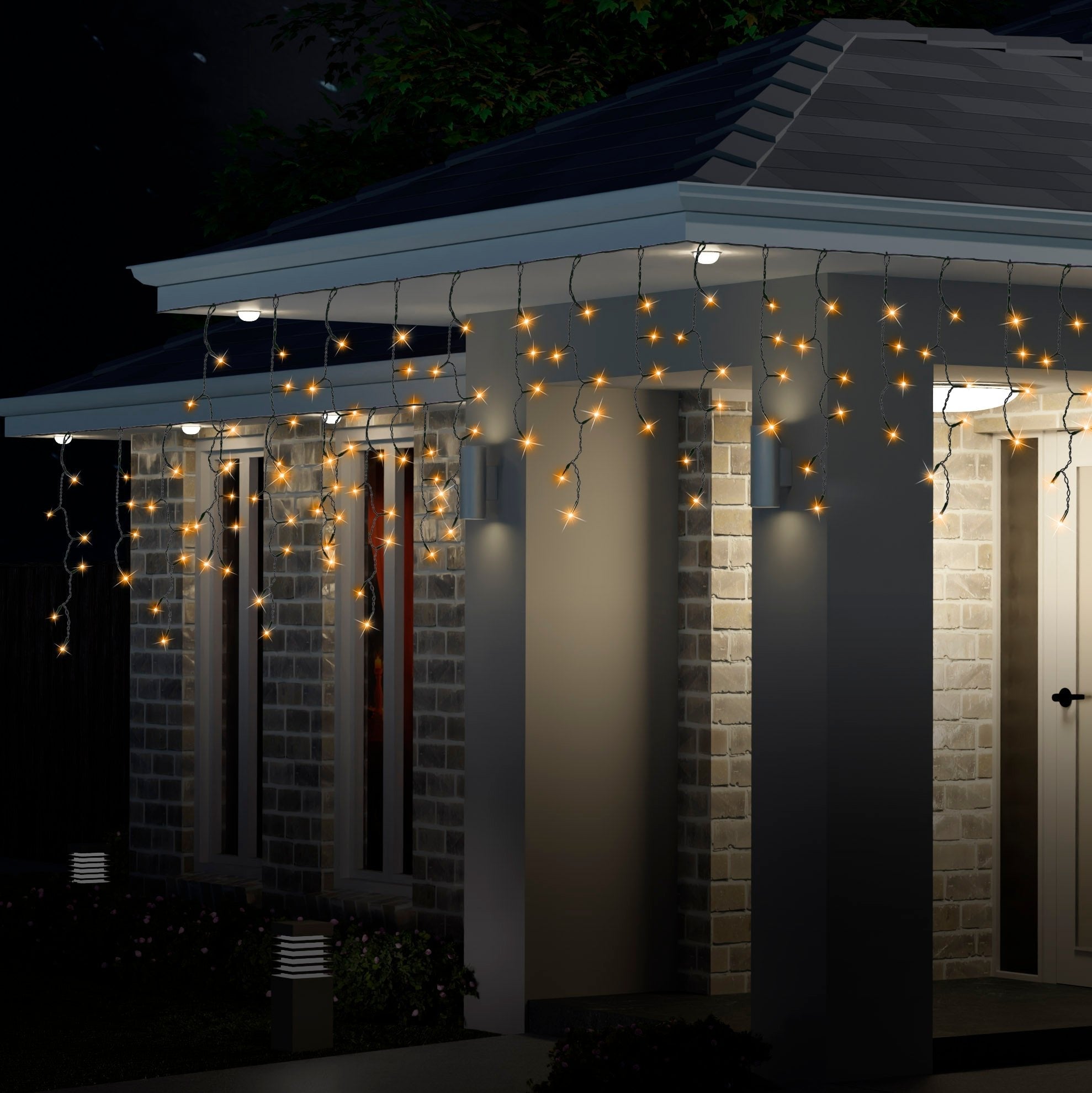 300 LED Icicle Flashing Lights available in 4 Colors - Cool White V720-XB0141