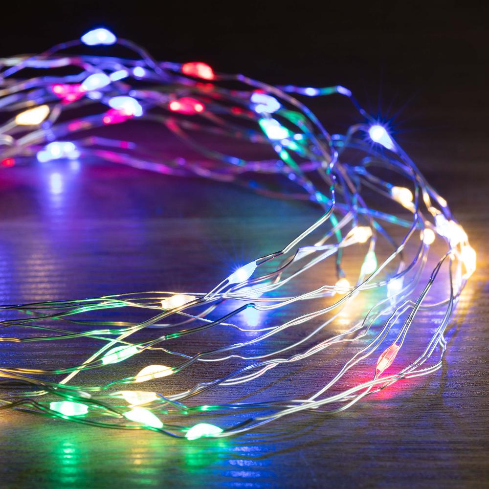 Battery Operated 30 LED Wire Pin Lights - 3m, available in 3 Colors - Warm White V720-XB3485-WARM WHITE