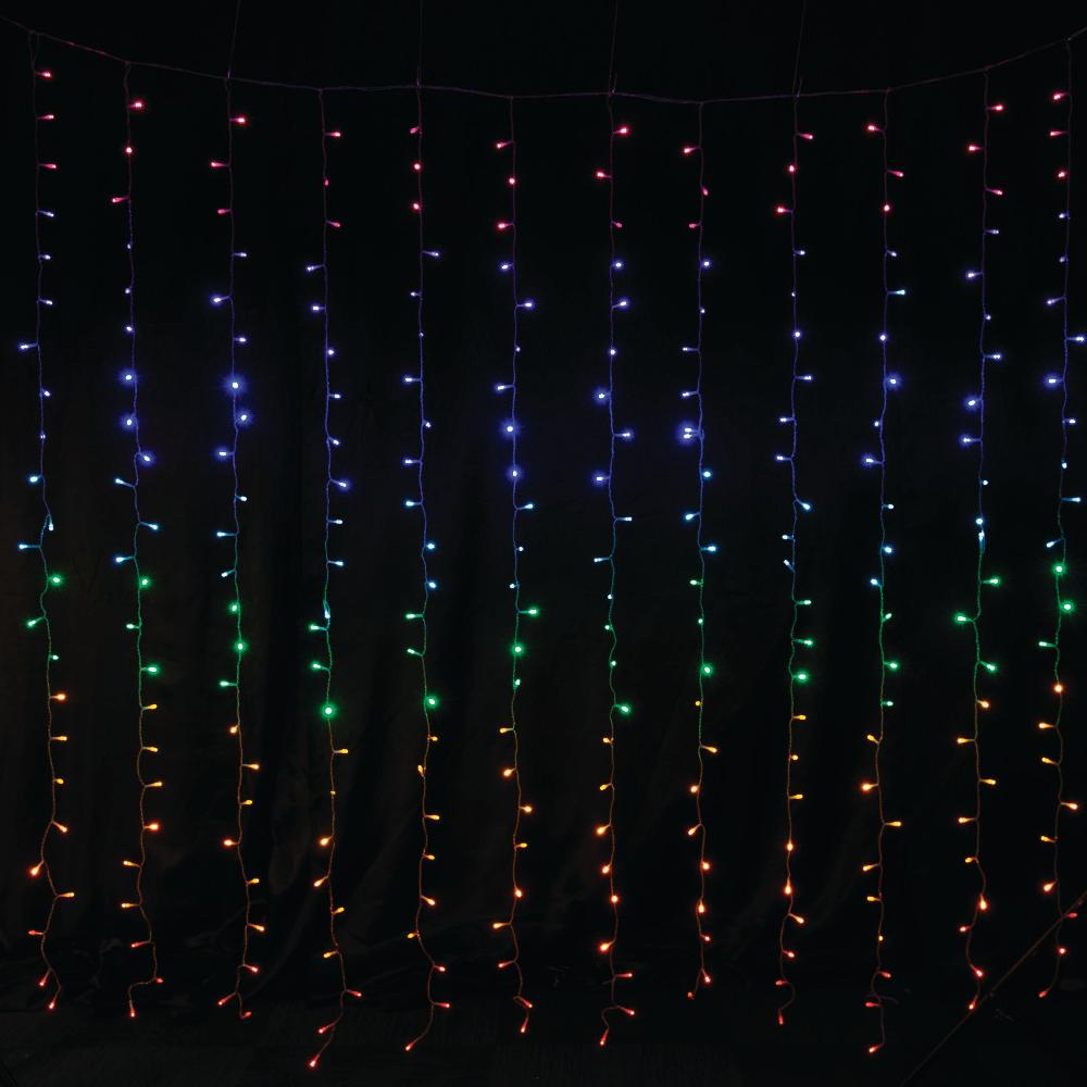LED Curtain Lights Rainbow Color available in 2 sizes - 1.8 meter V720-XB4912C-1