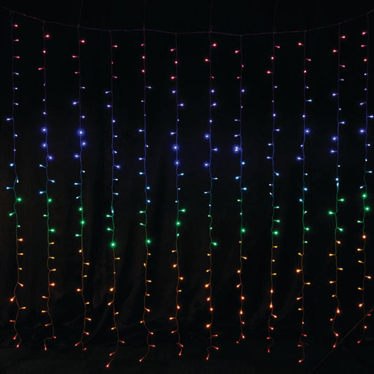 LED Curtain Lights Rainbow Color available in 2 sizes - 1.8 meter V720-XB4912C-1