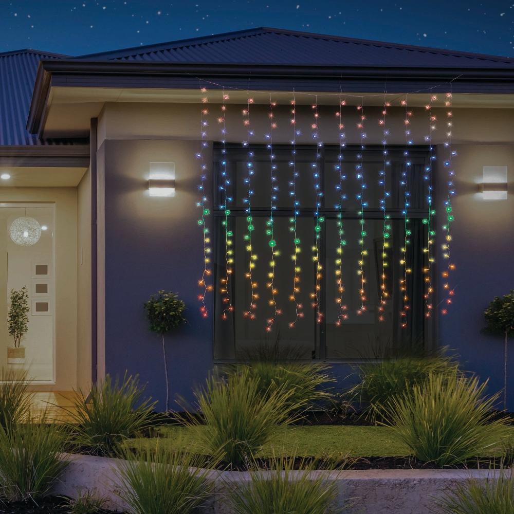 LED Curtain Lights Rainbow Color available in 2 sizes - 1.8 meter V720-XB4912C-1