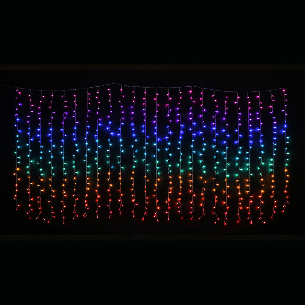 LED Curtain Lights Rainbow Color available in 2 sizes - 1.8 meter V720-XB4912C-1