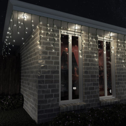Solar 200 LED Icicle Lights - 3.9m x 33cm, available in 3 Colors - Cool White V720-XB4960CW