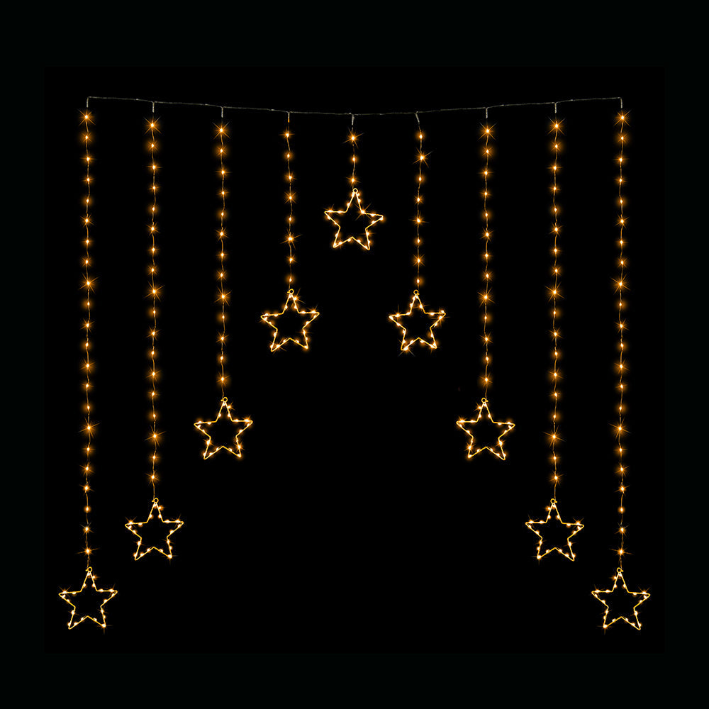 LED Wire Star Curtain Gold Lights V720-XL0077