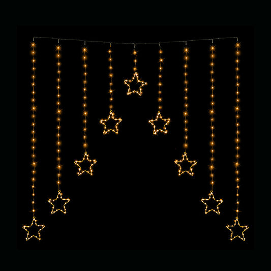 LED Wire Star Curtain Gold Lights V720-XL0077