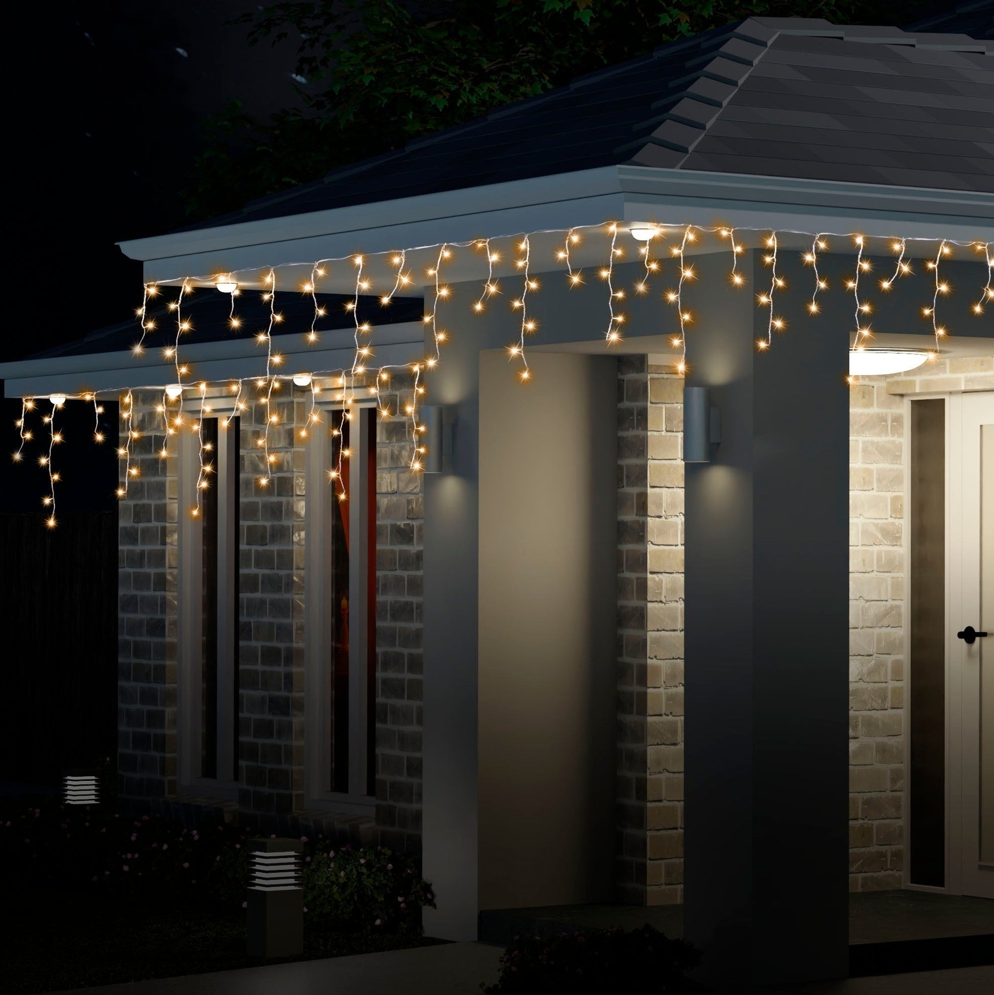 Solar 400 LED Icicle Lights available in 3 Colors - Warm White V720-XL0219