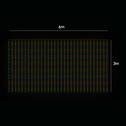LED Curtain Lights 6mx3m 600 Multi-Color V720-XL0925