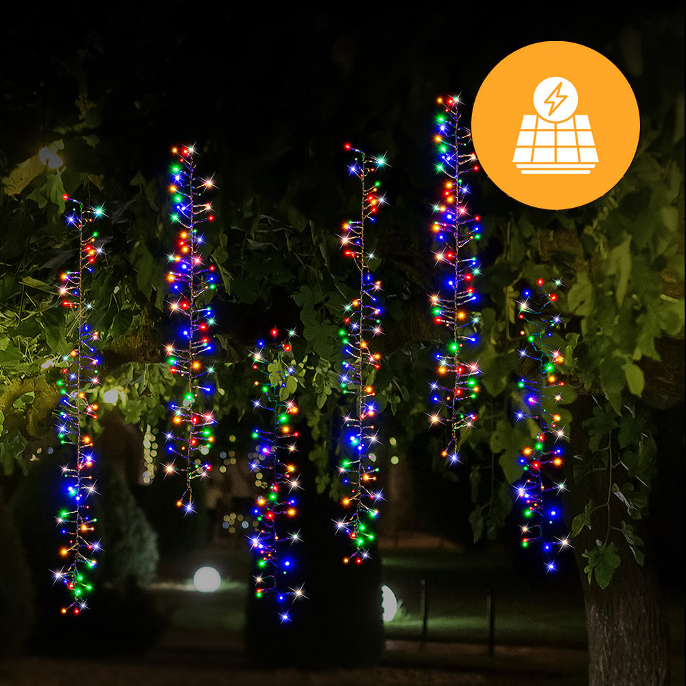 Solar 480 LED Cluster Chain Lights available in 2 Colors - Multicolor V720-XL1006S