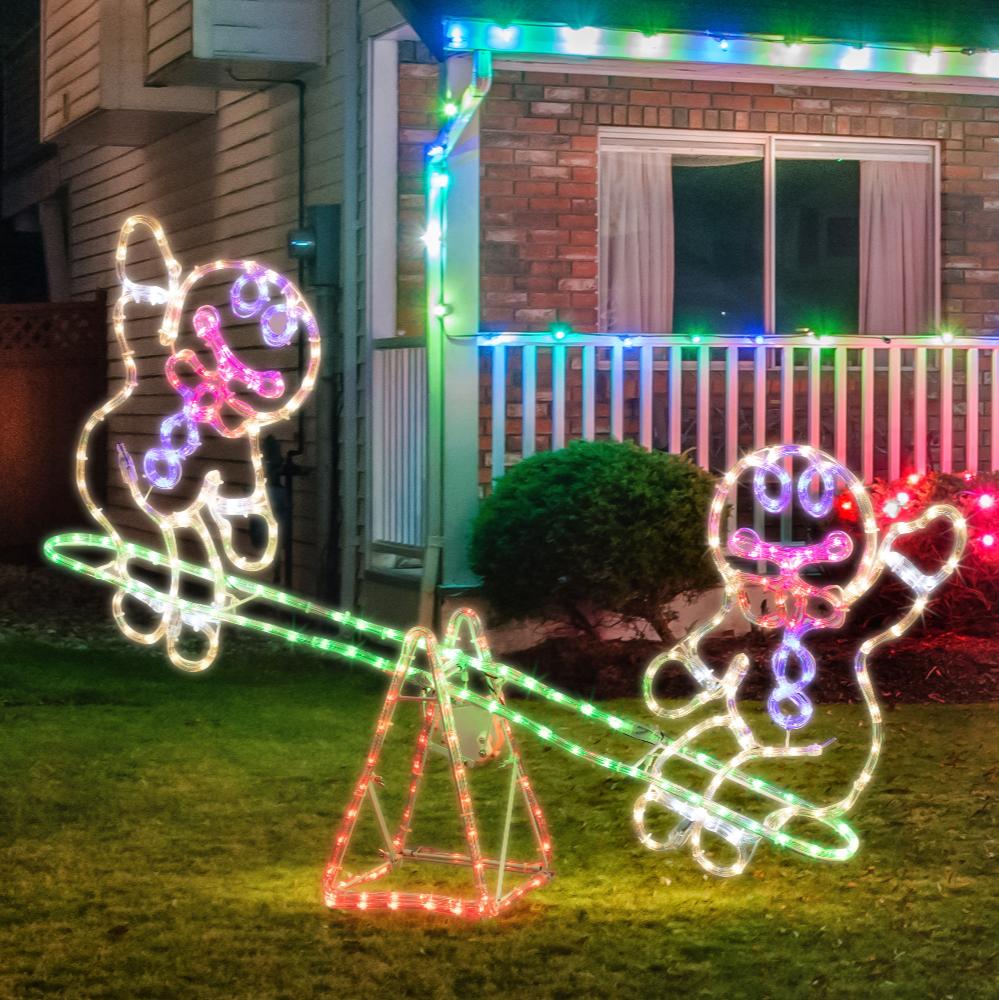 LED Gingerbread Man Seesaw Ropelight V720-XL1063